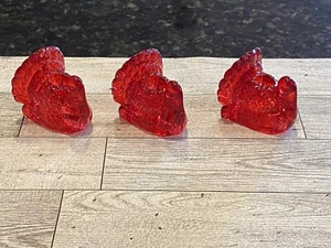 Williams-Sonoma (Set Of 3) Cranberry Red Glass Turkey Shaped Taper Candle Holder - Picture 1 of 11