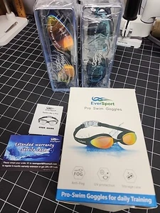 Paquete de 2 gafas de natación profesionales para hombres mujeres adultos jóvenes sin fugas Eversport - Imagen 1 de 5