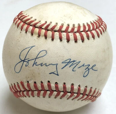 Johnny Mize Signed Official American League MLB Baseball AUTO Yankees HOF RIP - Image 1 of 4