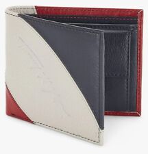 TOMMY HILFIGER Phoenix Leather Global Coin Wallet for Men Red White Blue 4 Card
