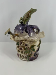 RARE Blue Sky Clayworks Ceramic Pumpkin Cottage Bumble Bee Heather Goldminc 2001 - Picture 1 of 6