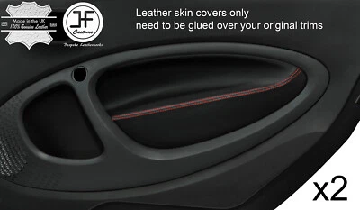 2x FUNDA DE CUERO PARA TARJETA DE PUERTA DELANTERA CON PUNTO ROJO SE ADAPTA A SMART FORTWO 453 14-19 Foto 1 de 2