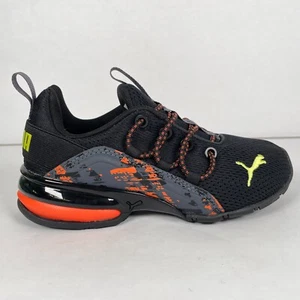Puma Axelion Full Throttle Sneakers Boys Size 1C Black Slip On Casual Shoes - Picture 1 of 10