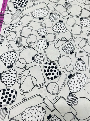 Tela de algodón Rashida Coleman Hale blanco y negro 18" FQ algodón + acero Foto 1 de 3