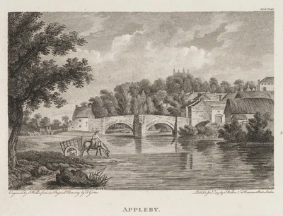 WALKER (18.Jhd) nach GIRTIN (*1775), Idyllische Flusslandschaft,  1799, Rad. - Bild 1 von 4