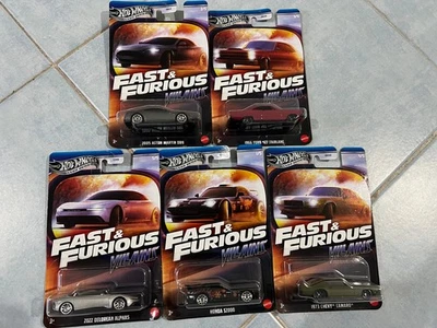 Set 5 Auto Hot Wheels Fast & Furious Villains Silver Series HotWheels Macchinine - Immagine 1 di 4