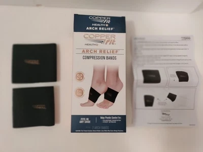 New Copper Fit Work Gear Arch Relief & Support Compression Bands One Size - Image 1 of 4