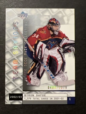 K308,184 -  2002-03 UD Mask Collection #108 Byron Dafoe #/1379 - Image 1 of 2