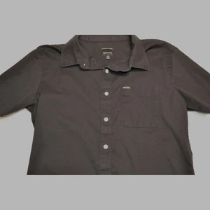 Brixton Standard Fit Charter Shirt Mens Small Short Sleeve Black Button Down - Picture 1 of 6