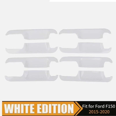 Ford F150 2015-18 2019 2020 doble cabina manija de puerta cubiertas de cuenco Oxford blanco Foto 1 de 4