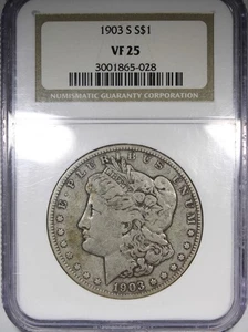 1903-S Morgan Dollar NGC VF25 Circulated Key Date $1 Crusty - Picture 1 of 4