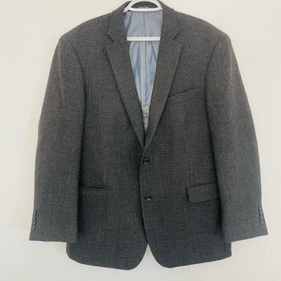 Chaqueta Blazer de Lana GUC 44R-Jean-Paul Germain Marrón Oliva Tweed Doble Ventilación Foto 1 de 4