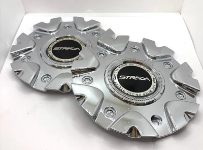 CS419-B1P SJ912-09 STRADA Set of Two Chrome Wheel Center Cap - Image 1 of 4