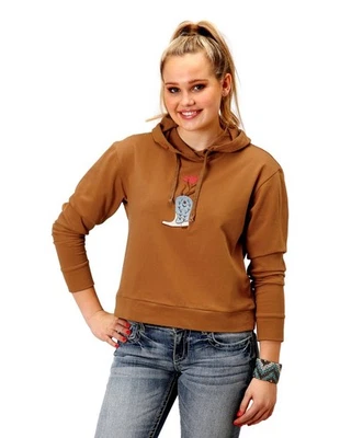 Sudadera con capucha marrón Roper Western para mujer 03-098-0513-6126 BR Foto 1 de 2