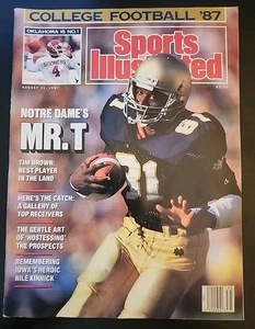 Sports Illustrated 31 de agosto 1987 - Edición de la NCAA Tim Brown Notre Dame lucha irlandesa - Imagen 1 de 10