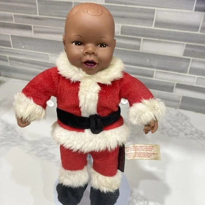  🧑‍🎄 Muñeca de Papá Noel bebé negro africano Anne Geddes de colección 1999 Unimax  Foto 1 de 4