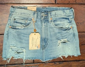 Ralph Lauren Denim & Supply Vintage Mini Cut-off Skirt Distressed Size 26 - NWT - Picture 1 of 15