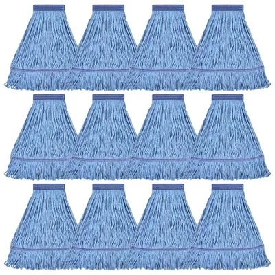 Cleaning Heavy Duty Commercial Loop-End Wet Mop Refill Replacement Head Blue - Image 1 of 3
