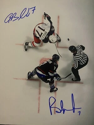 Brendan MORRISON & Gilbert BRULE Signed 8x10 Photo! ! Canucks Jackets W/COA - Изображение 1 из 4