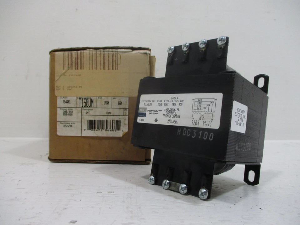 NUEVO Transformador Industrial Hevi-Duty T150JM 0.15 kVA 440/600V 115/230V 1 Fase Foto 1 de 4