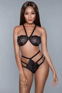 BeWicked Thana Black Lace Wireless Bra Set - Picture 1 of 3