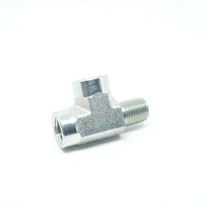 Steel Street Tee Fitting 1/4" NPT Male Female Fuel Air Oil Splitter FasParts - Picture 1 of 6