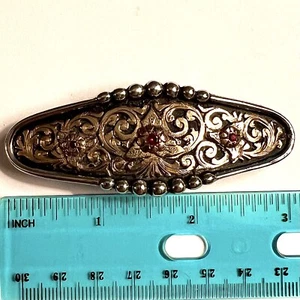 Damen Haarspange Cowgirl Schnalle Gold & Sterlingsilber Western - Bild 1 von 3