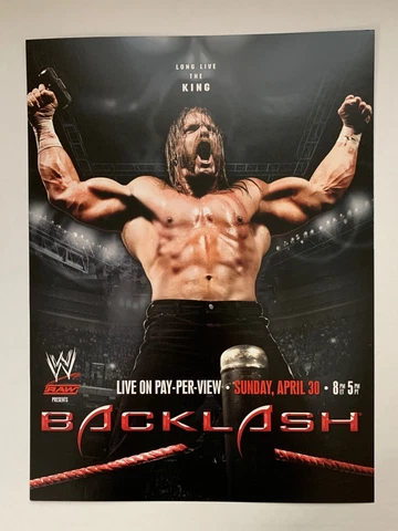 WWF WWE Raw Poster Print Triple H Backlash 2006 4/30/06 Pro Wrestling 12” x 16” Cover