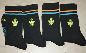 Bombas Men's Crew Socks Black Multi-Color 4 Pairs Size Medium - Picture 1 of 3