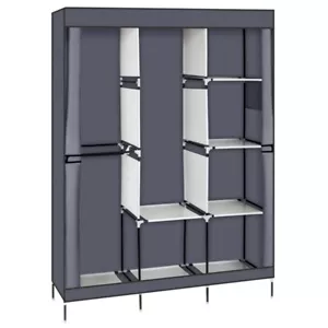 Portable Non-woven Fabric Closet Wardrobe Clothes Rack Storage Organizer Shelf - Picture 1 of 18