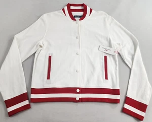 Vineyard Vines varsity jacket sweater womens S Small white red pocket $128 - Picture 1 of 9