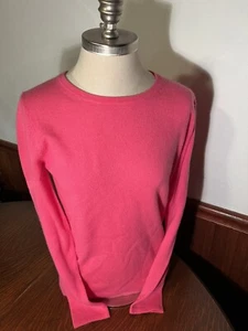 Preswick & Moore 100% Cashmere Hot Pink Sweater - Size Small - Crew Neck - Picture 1 of 7