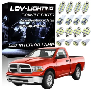 White 6K LED Interior kit + License Light For Dodge Ram 1500 2500 3500 2009-2016 - Picture 1 of 12