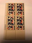 Unused Us Postage Block 6 Cent Stamps Support Our Youth  Elks 1868 - 1968