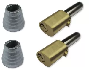 Roller Shutter Bullet Locks Oval and Housings (1 Pair Same Key With 4 Keys) - Picture 1 of 5