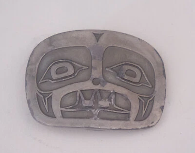 Vintage 80s Pacific Northwest Totem Art Beaver Belt Buckle - Image 1 of 4