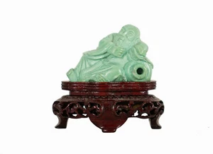 China 20. Jh. Figura turquesa china de Li Bai el poeta borracho  - Imagen 1 de 10