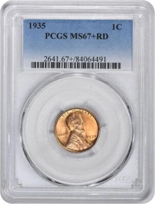 1935 Lincoln Cent MS67+RD PCGS - Image 1 of 2