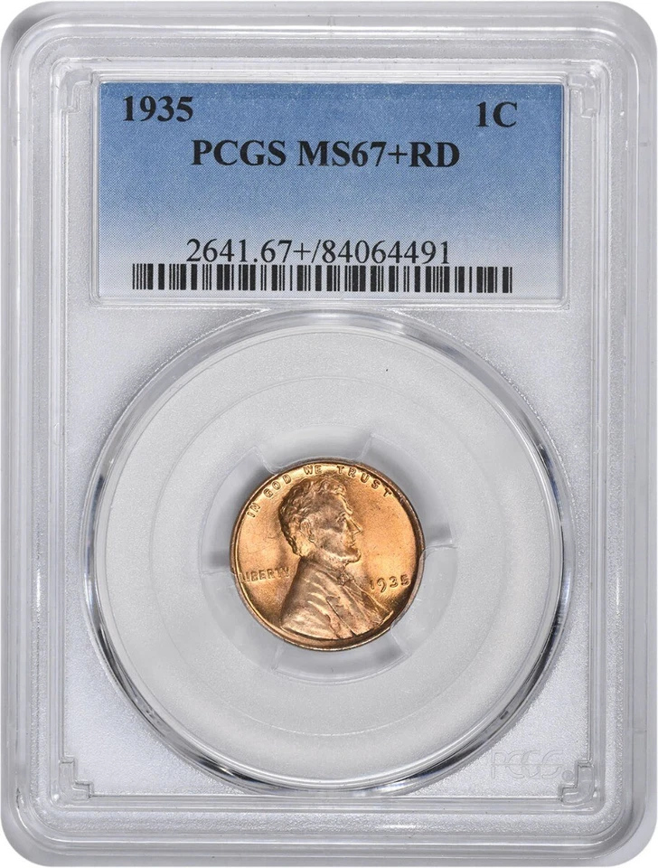 1935 Lincoln Cent MS67+RD PCGS - Image 1 of 2