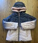 Pacific Trail Girls Reversible To Faux Fur Pink Tie-Dye Hooded Jacket Size:6X