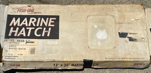 FISH ON! Boat Marine Hatch Gray Plastic Cover 30” x 15”, Unused Preowned In Box - Picture 1 of 7
