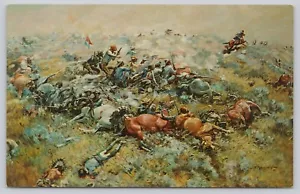 Custer's Last Hope JK Ralston Pintura Montana Cromo Postal Little Bighorn - Imagen 1 de 2