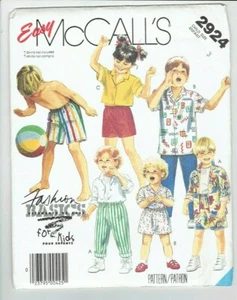 McCalls 2924 Size 3 Toddler Shirt Pants Shorts Unused Uncut Vintage Pattern - Picture 1 of 2