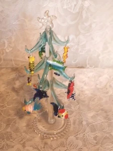 LS Arts 12 Weihnachten Glas Meer Ornamente Sea Life Fisch Baum blau 7,75" - Bild 1 von 6