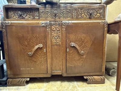 1960 Art Deco hand Carved Sideboard  - Image 1 of 2