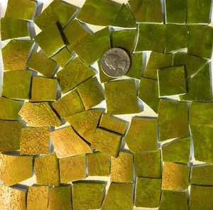 Mosaic Craft Supply HP Hand Painted Broken China Tiles ~ Shimmer Shimmer Bronze - Picture 1 of 1