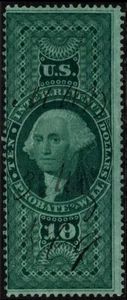 1862-71 United States Revenue Scott #- R96 $10 Probate Of Will George Washington - Picture 1 of 4