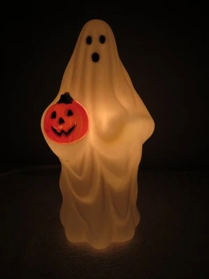 Molde soplador de mesa iluminado de colección 1995 Empire 9" Halloween fantasma llevando calabaza Foto 1 de 4
