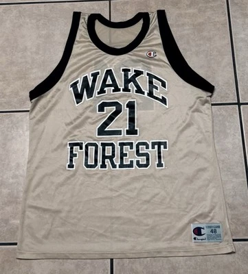 Vintage Tim Duncan Champion Jersey 48 Wake Forest Demon Deacons Wemby Spurs NBA - Image 1 of 4