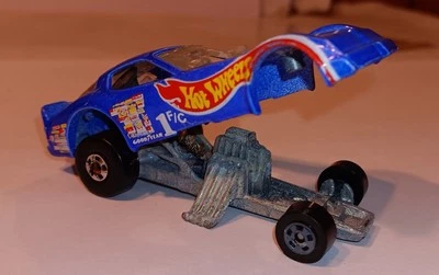 De colección 1977 Hot Wheels Pontiac Firebird Coche Divertido Azul Error Chevy Logo Diecast Mt Foto 1 de 3